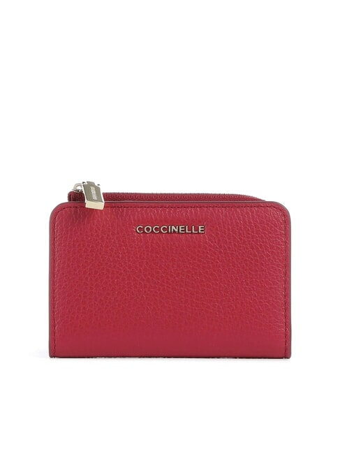 COCCINELLE METALLIC SOFT Leather card holder sangria - Women’s Wallets