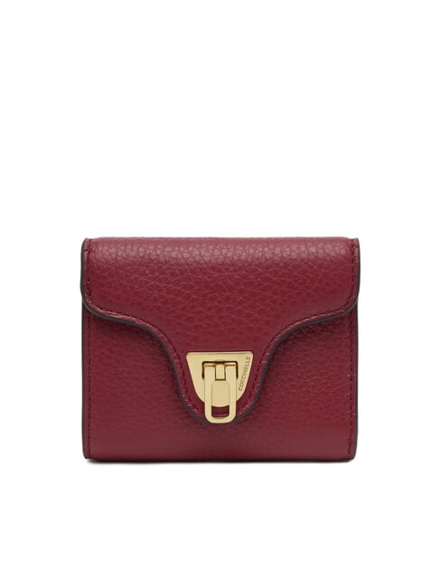 COCCINELLE BEAT SOFT Mini leather wallet sangria - Women’s Wallets