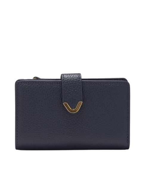 COCCINELLE DEW Medium hammered leather wallet midnight blue - Women’s Wallets