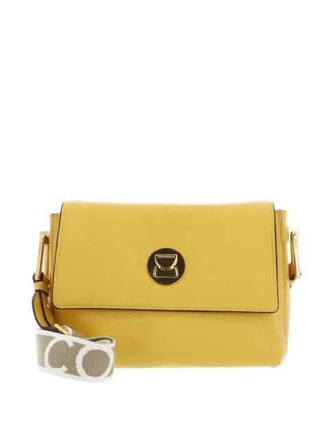 COCCINELLE LIYA SIGNATURE Hammered leather shoulder bag sunny - Women’s Bags