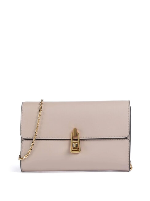 COCCINELLE MAGIE 2NITE Leather clutch bag with chain shoulder strap rosette - Women’s Bags