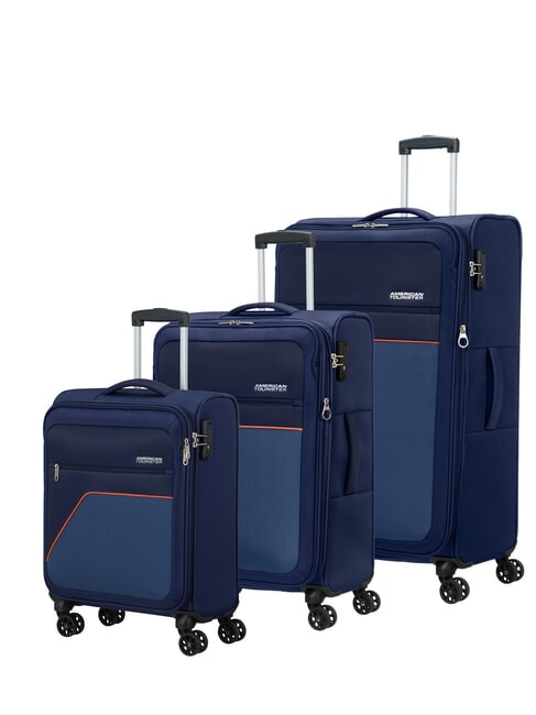 AMERICAN TOURISTER SKY SURFER Set of 3 expandable trolleys: cabin, medium and large DARKNAVY - Trolley Set