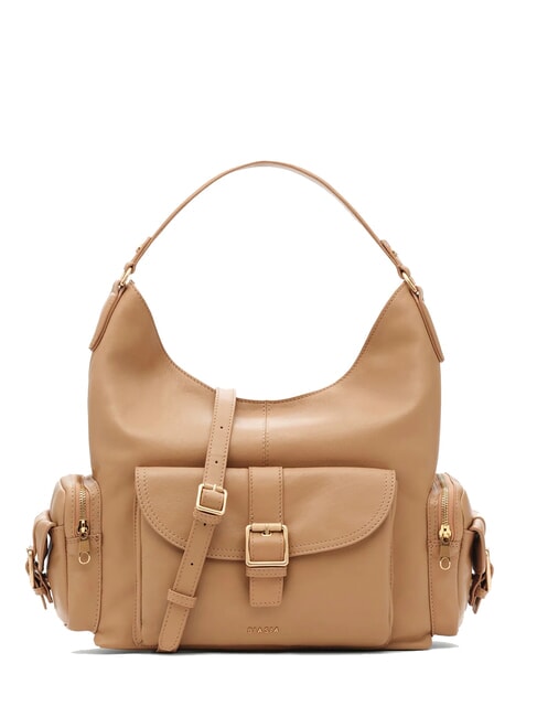 BIASIA FACTOR Leather cargo shoulder bag camel - Women’s Bags