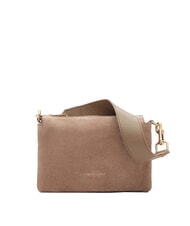 FRANCESCO BIASIA FEATHER SMALL Small suede leather shoulder bag taupe - Women’s Bags - 1