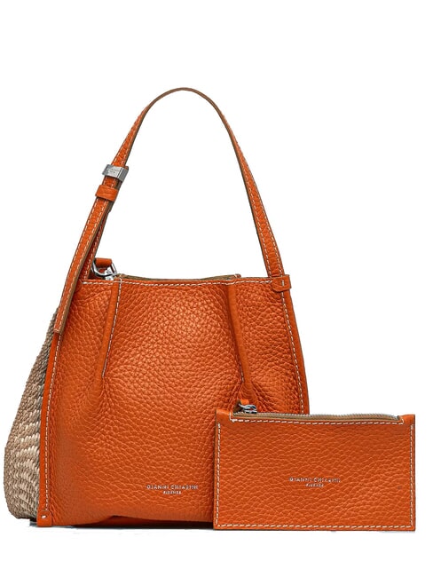 GIANNI CHIARINI DORY Shoulder bucket bag, with shoulder strap coral-nature - Women’s Bags