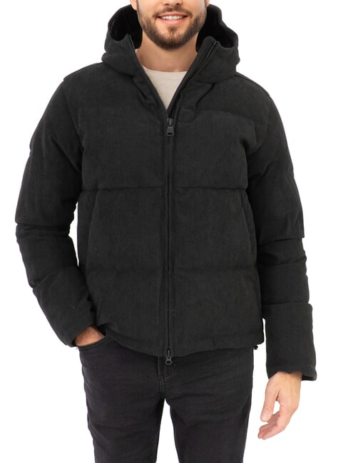 COLMAR DANDY Corduroy down jacket with hood black - Sleeveless jackets for men