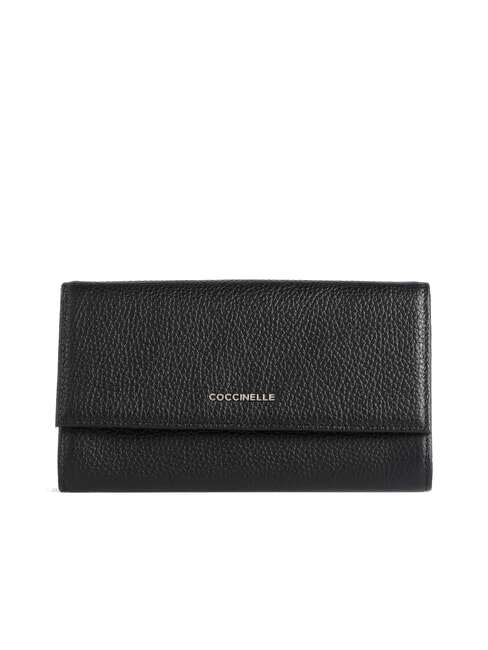 COCCINELLE METALLIC SOFT Large leather wallet Black - Women’s Wallets