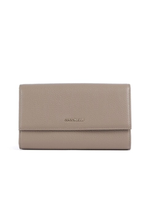 COCCINELLE METALLIC SOFT Large leather wallet warm taupe - Women’s Wallets