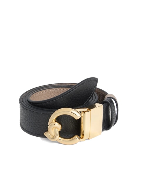 COCCINELLE C-ME BICOLOR  Reversible leather belt noir/w.taupe - Belts