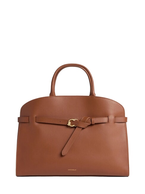 COCCINELLE SABINE Leather handbag with shoulder strap cognac - Women’s Bags