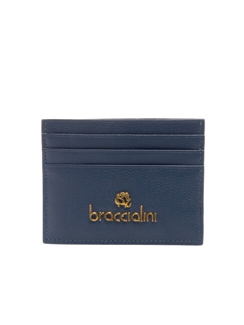BRACCIALINI BASIC Flat leather card holder blue - Women’s Wallets