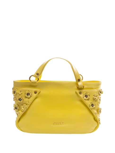 BRACCIALINI SOFIA Leather handbag with little flowers yellow - Women’s Bags