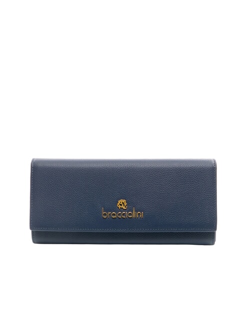 BRACCIALINI BASIC Leather continental wallet blue - Women’s Wallets