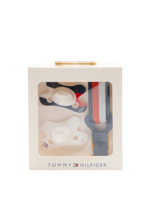 TOMMY HILFIGER TH Set of 2 pacifiers + chain white - Rompers and baby outfits