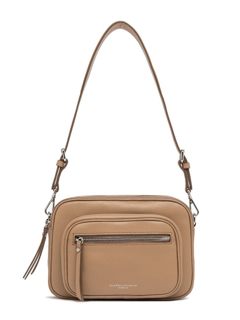 GIANNI CHIARINI CARRE Leather shoulder bag with shoulder strap clay - Women’s Bags