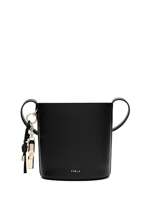 FURLA ROXIE Ares leather shoulder bucket bag Black - Women’s Bags