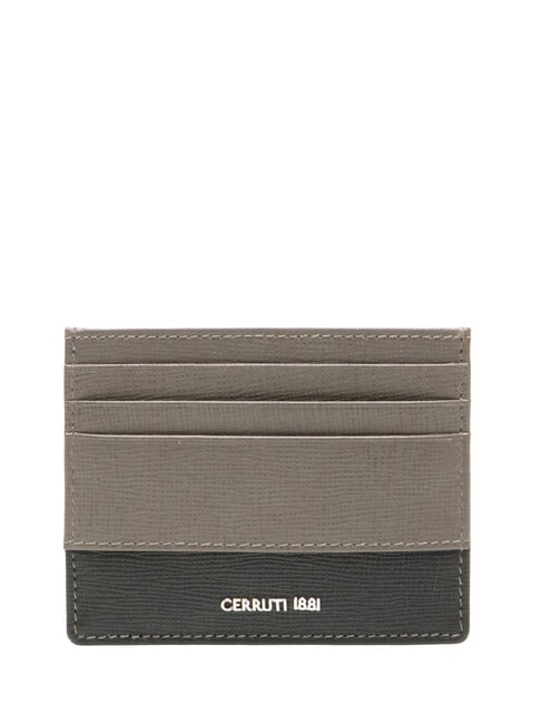 CERRUTI NADIR Flat leather card holder Grey - Men’s Wallets