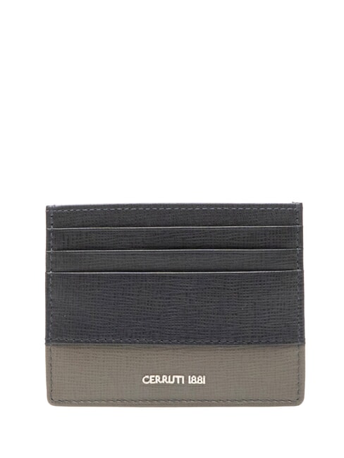CERRUTI NADIR Flat leather card holder blue - Men’s Wallets