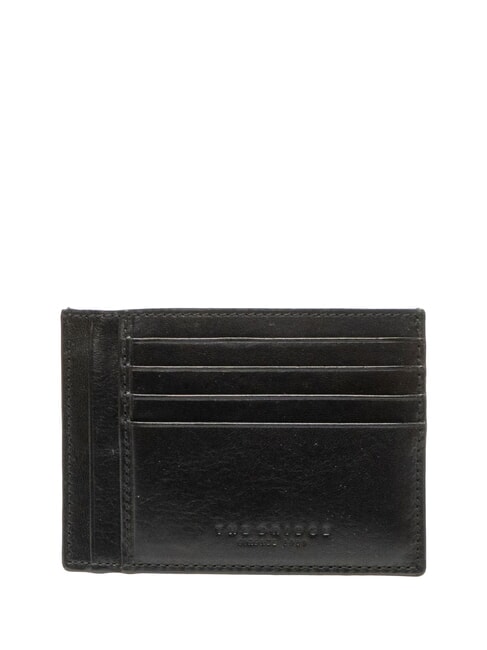 THE BRIDGE BUFALINI Flat leather card holder Black - Men’s Wallets