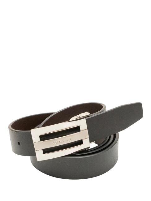 CERRUTI BUSINESS CASUAL Leather belt black/dark brown - Belts