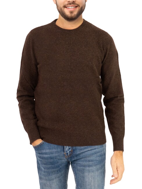 NORTH SAILS N|S Crew neck sweater with logo embroidery cocoa - Men's Sweaters