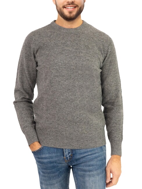 NORTH SAILS N|S Crew neck sweater with logo embroidery medium gray melange - Men's Sweaters