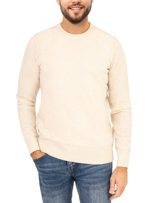 NORTH SAILS N|S Crew neck sweater with logo embroidery Marshmallow - Men's Sweaters