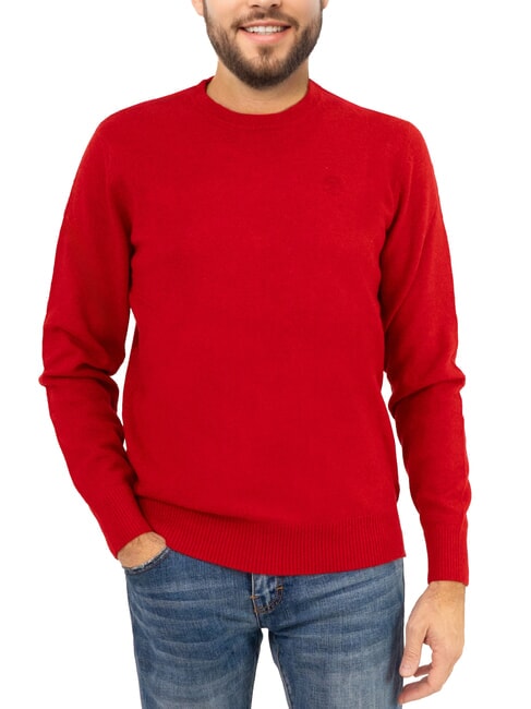 NORTH SAILS N|S Crew neck sweater with logo embroidery Pompeian red - Men's Sweaters