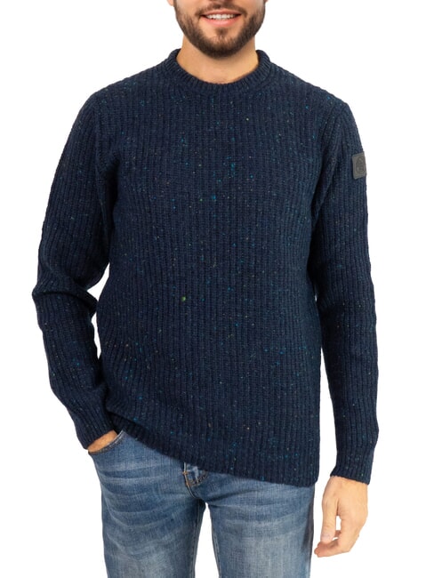NORTH SAILS N|S Melange wool blend crew neck sweater navy blue - Men's Sweaters