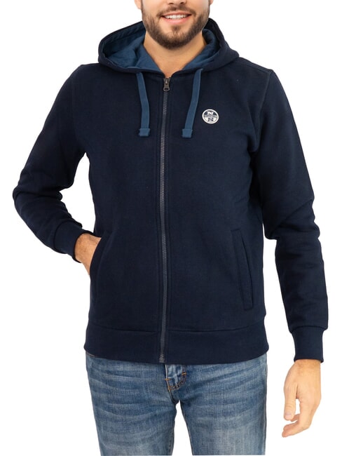 NORTH SAILS PATCH Full zip hoodie navy blue - Sweatshirts