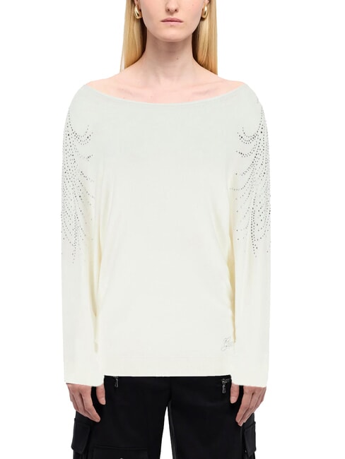 GUESS BAT SLEEVE LORETTA Relaxed fit boat neck sweater cremwhi - Women's Sweaters