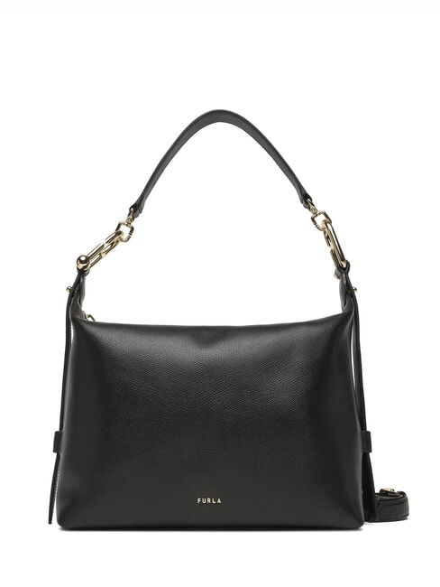 FURLA TONIE Leather shoulder bag with shoulder strap Black - Women’s Bags