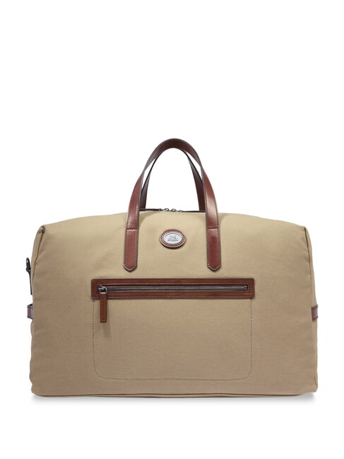 THE BRIDGE STORY Medium leather and fabric duffel bag natural/dark ruthenium brown - Duffle bags