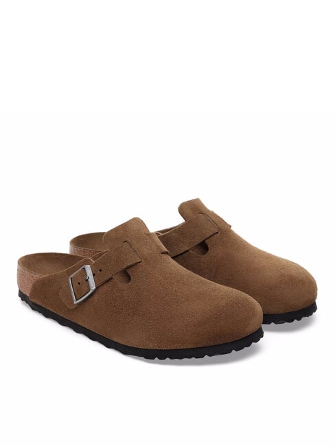 BIRKENSTOCK BOSTON Suede leather slipper dark tea - Unisex shoes