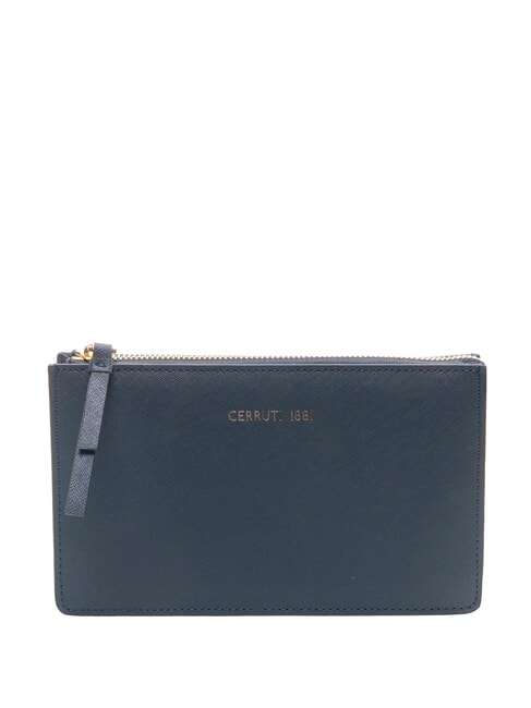 CERRUTI CERRUTIS Clutch bag with shoulder strap, in leather blue - Women’s Bags