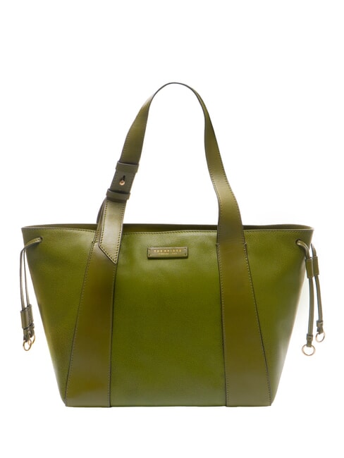 THE BRIDGE CARLOTTA Leather shoulder shopping bag fig green abb. gold - Women’s Bags