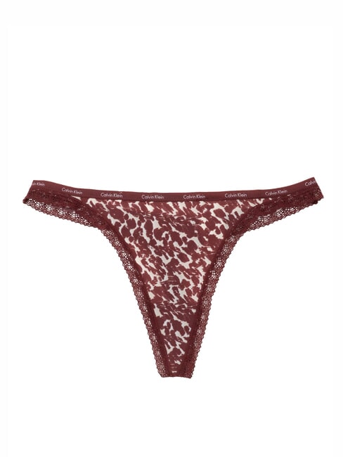 CALVIN KLEIN CK Thong with lace distorted animal_oat h/ white/ tawn - Women's briefs