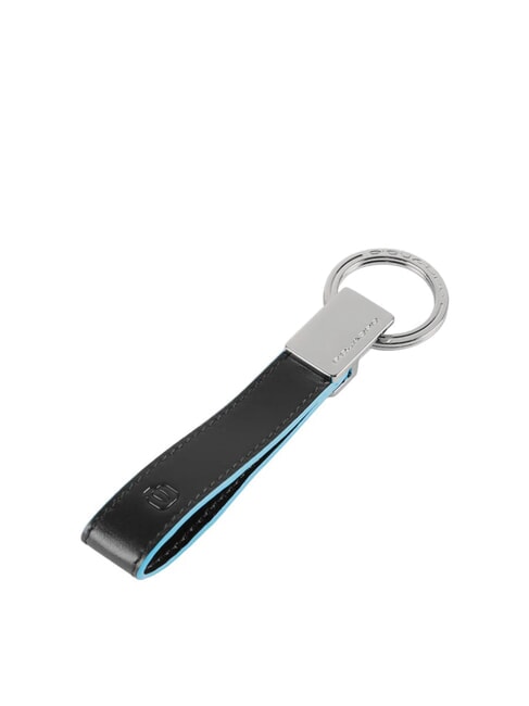PIQUADRO BLUE SQUARE Keychain with leather strap Black - Key holders