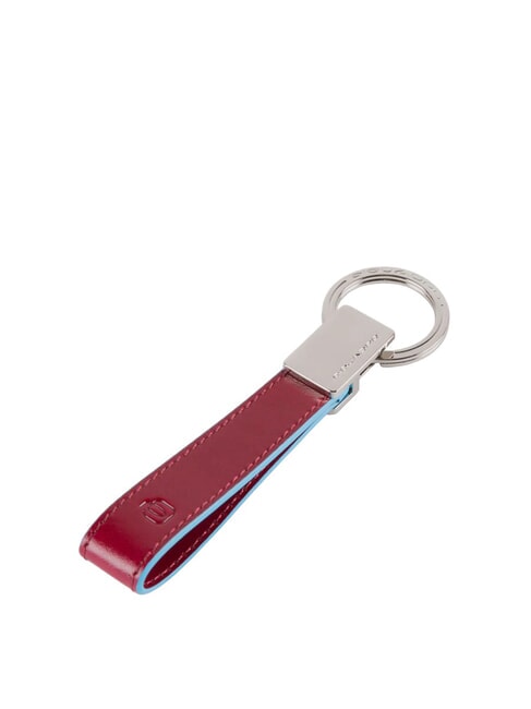 PIQUADRO BLUE SQUARE Keychain with leather strap RED - Key holders