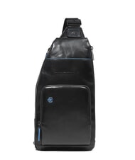 PIQUADRO BLUE SQUARE Leather shoulder bag backpack with mini tablet holder - Over-the-shoulder Bags for Men