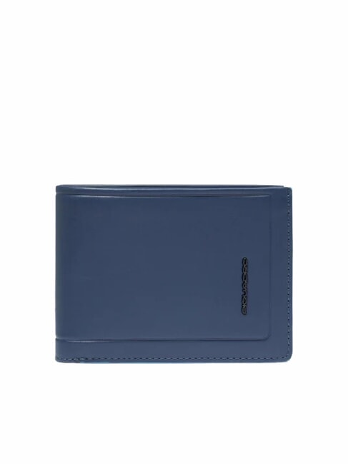 PIQUADRO ATLAS Leather wallet with coin purse blue - Men’s Wallets