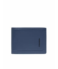 PIQUADRO ATLAS Leather wallet with coin purse blue - Men’s Wallets - 1