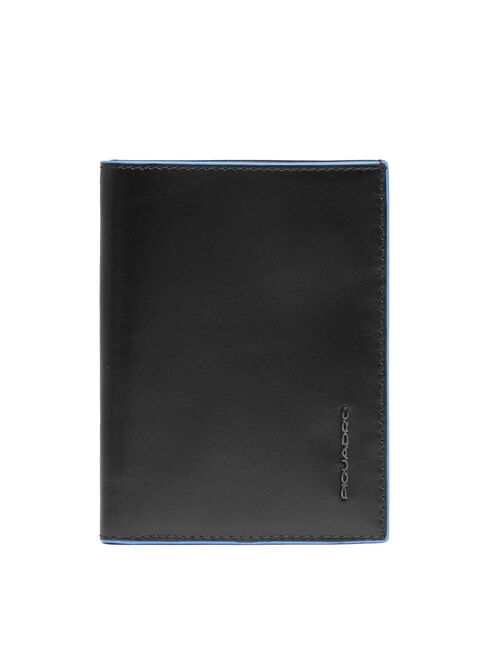 PIQUADRO BLUE SQUARE Vertical leather wallet Black - Men’s Wallets
