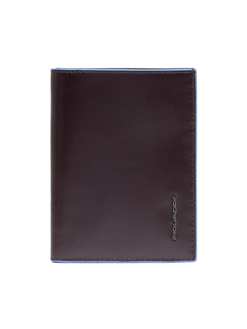 PIQUADRO BLUE SQUARE Vertical leather wallet MAHOGANY - Men’s Wallets