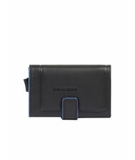 PIQUADRO ATLAS Automatic card holder in metal and leather - Men’s Wallets