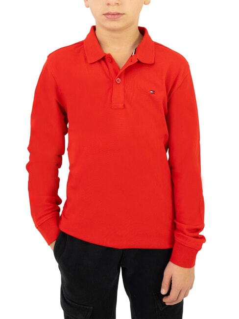 TOMMY HILFIGER TH KIDS Children's long-sleeved polo shirt deep crimson - Child T-shirt