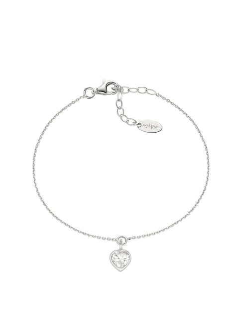 AMEN AMORE Bracelet with heart and zircon rhodium - Bracelets