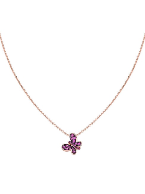 AMEN FARFALLE Rose silver necklace with zirconia rose - Necklaces
