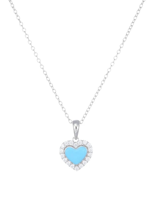 AMEN GIOIA DI MAMMA Necklace with enameled heart and zircons rhodium - Necklaces