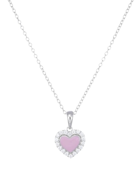 AMEN GIOIA DI MAMMA Necklace with enameled heart and zircons rhodium - Necklaces